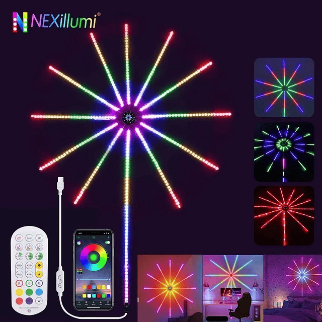 Led Wifi Rgb Fuegos Artificiales Control Remoto O Wifi App