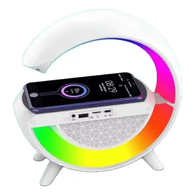 Cargador Inalambrico Parlante Bluetooth Lampara Usb Radio