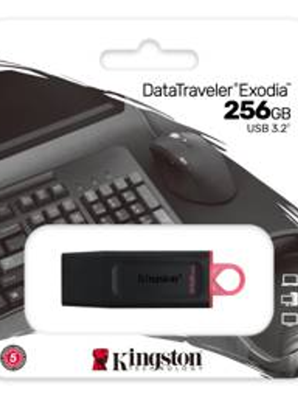 Memoria USB Kingston DataTraveler Exodia 256GB USB 3.2 - Pendrive Negro/Rosa Alta Capacidad 3