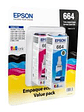 Pack 3 Tintas Epson T664520 Color - L120/L1300/L121 - Miniatura 1
