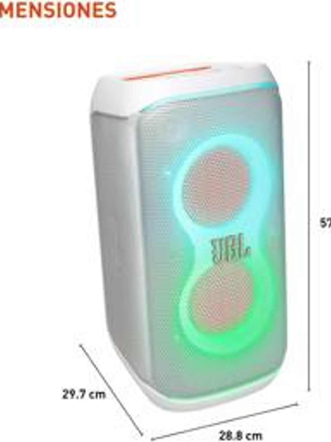 Altavoz JBL PartyBox Club 120 Bluetooth Blanco Luces LED 2