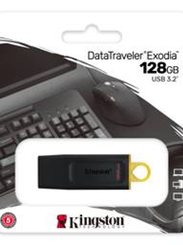 Memoria USB Kingston DataTraveler Exodia 128GB USB 3.2 - Pendrive Negro/Amarillo Alta Capacidad 3