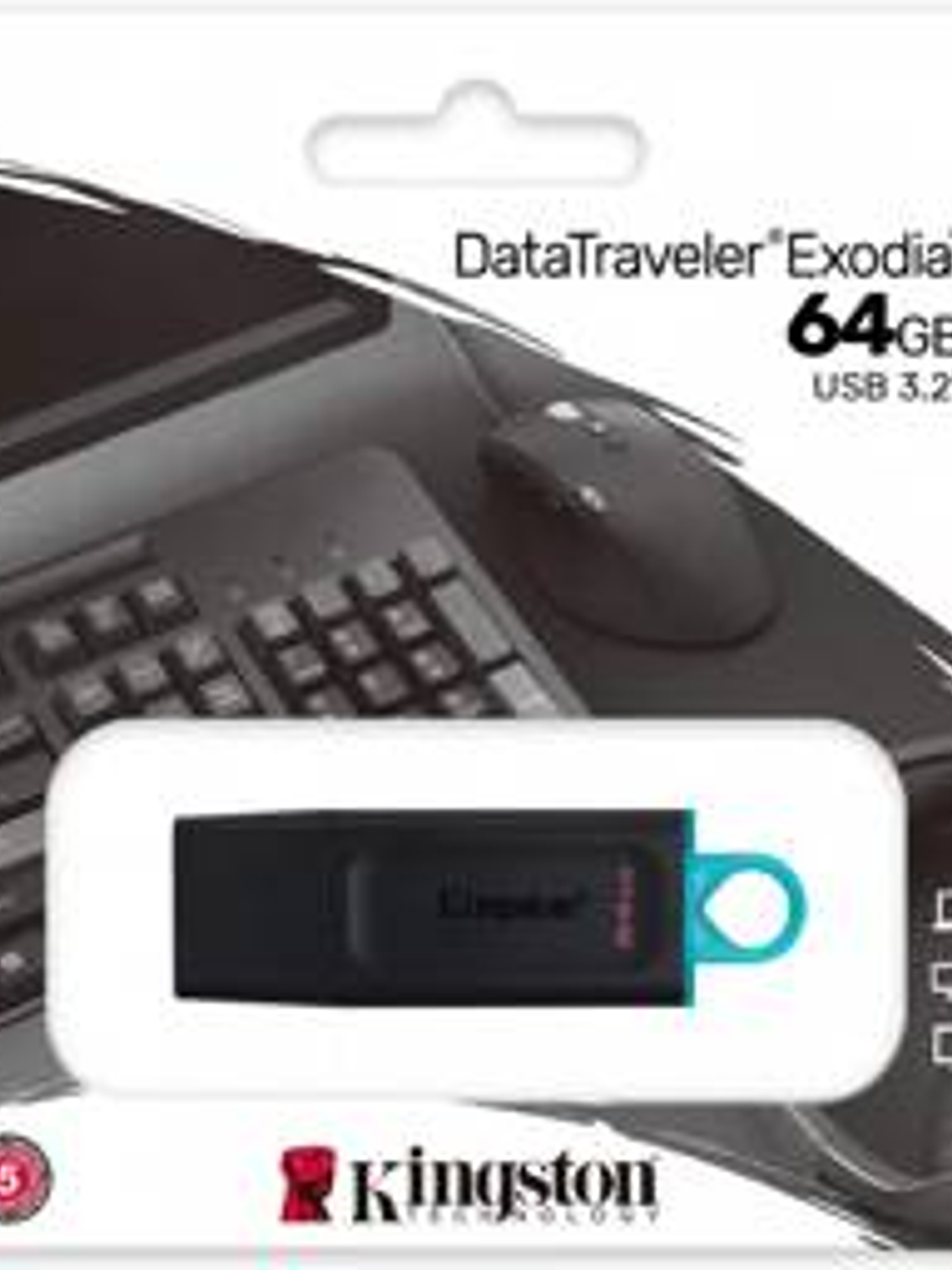Memoria USB Kingston DataTraveler Exodia 64GB USB 3.2 - Pendrive Negro Alta Velocidad 3