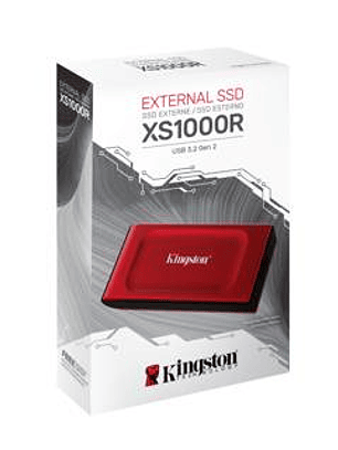 Disco SSD Externo Kingston 2TB XS1000 1050MB/s USB-C Rojo