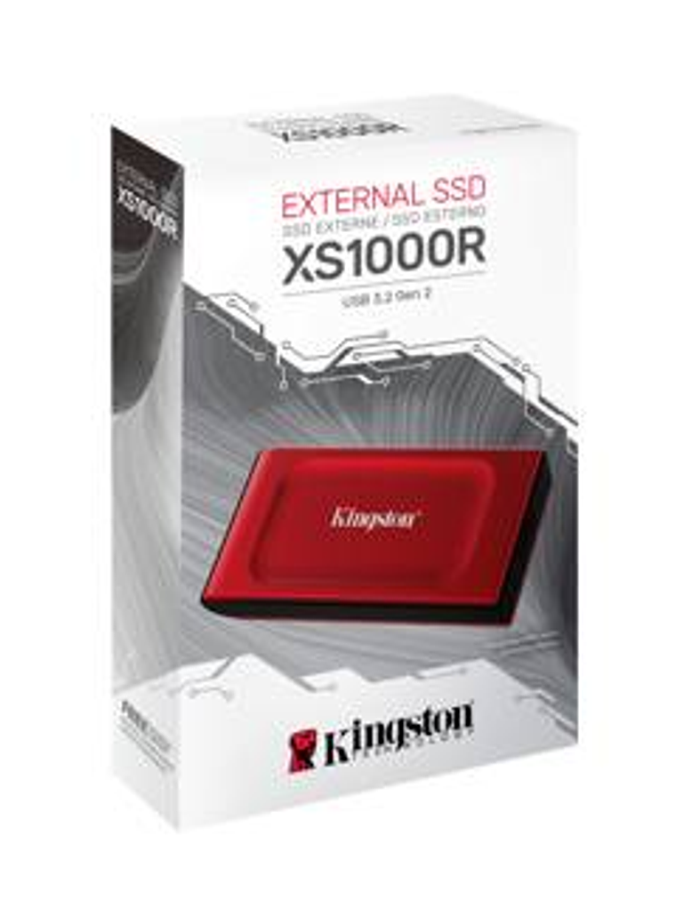 Disco SSD Externo Kingston 2TB XS1000 1050MB/s USB-C Rojo 1