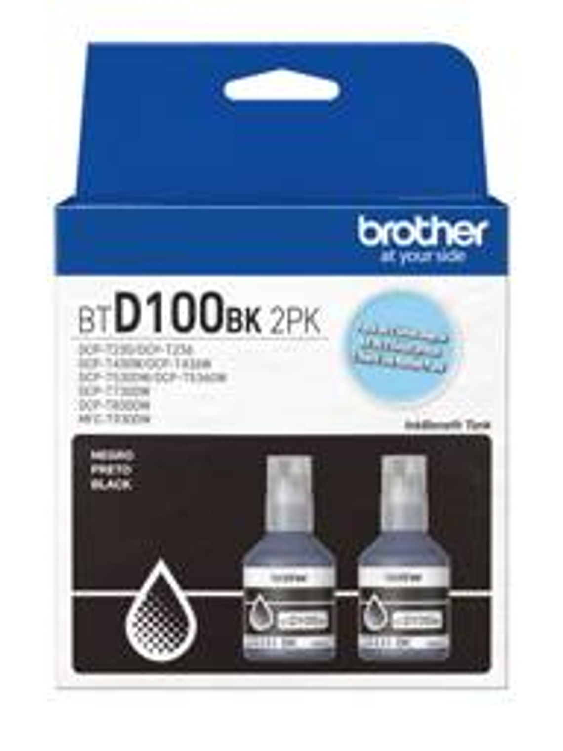 Pack 2 Botellas Tinta Brother BTD100 Negro - DCP-T300/T500W 1