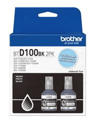 Pack 2 Botellas Tinta Brother BTD100 Negro - DCP-T300/T500W