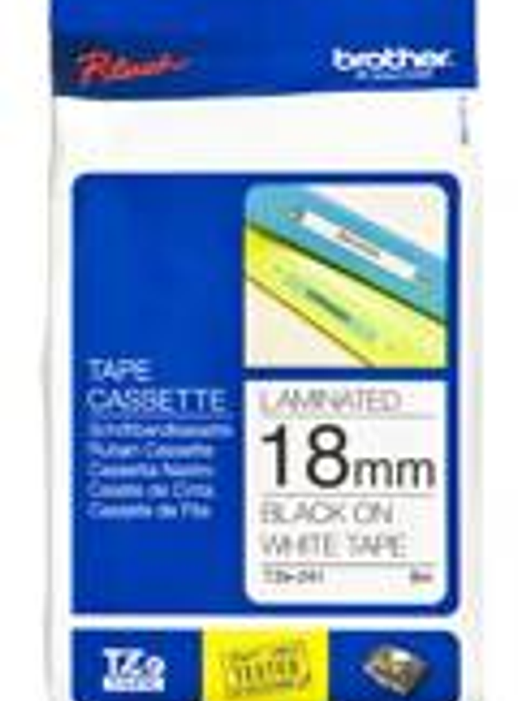 Cinta Laminada Brother TZe241 Negro sobre Blanco - 18mm x 8m 1