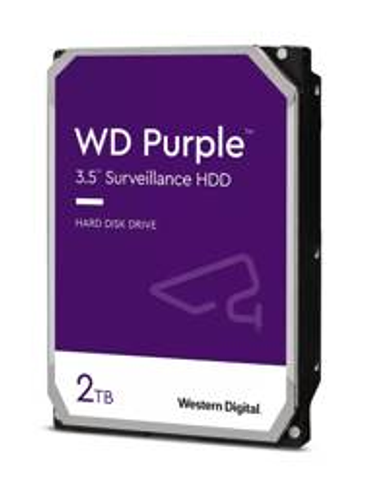 Disco Duro Interno WD Purple 2TB SATA 5400 RPM 64MB - Videovigilancia NVR/DVR 24/7 2