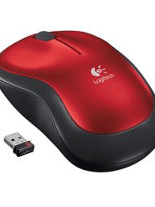 Logitech M185 Mouse Inalámbrico Rojo - Compacto Confiable