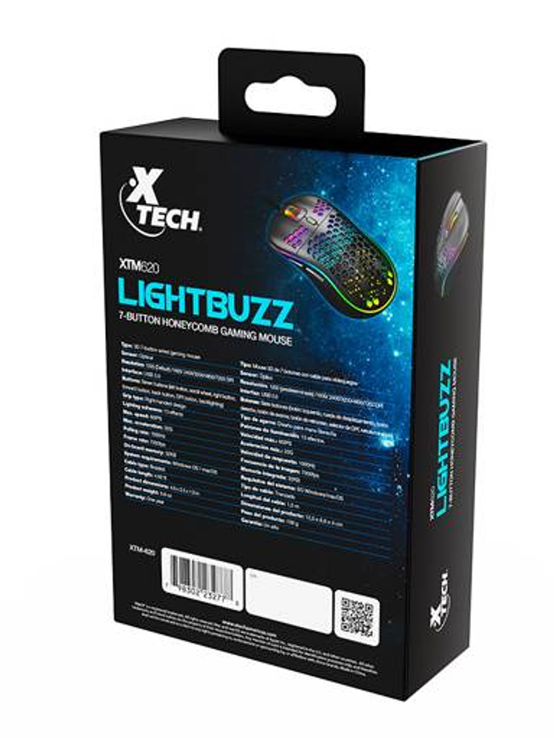 Mouse Gamer Xtech Lightbuzz Honeycomb USB 7200 DPI XTM-620 - Ultraligero 1