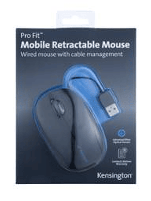 Kensington Pro Fit Mouse Retráctil USB con Cable - Compacto Portátil