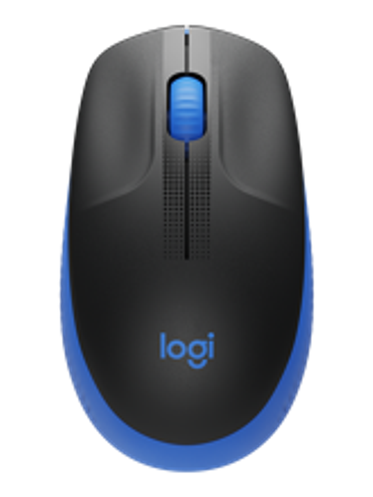Logitech M190 Mouse Inalámbrico Negro/Azul - Ergonómico Completo 4