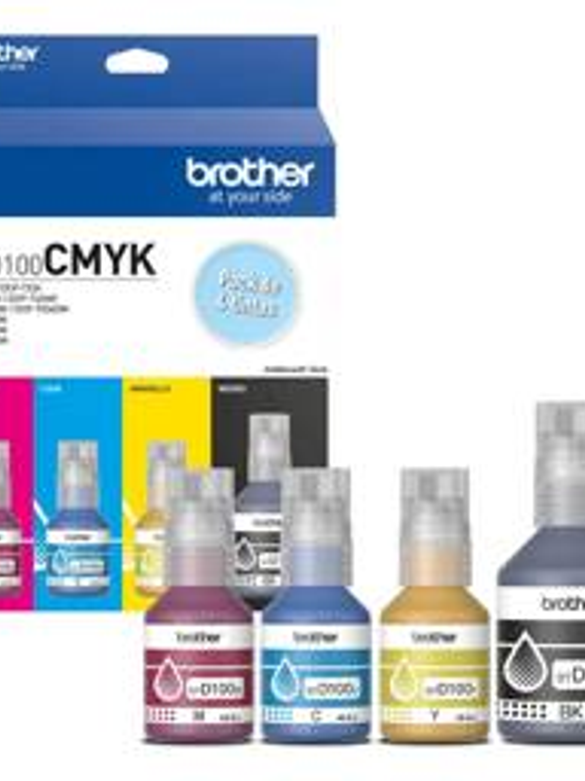 Pack 4 Botellas Tinta Brother BTD100 Completo - DCP-T300/T500W 1
