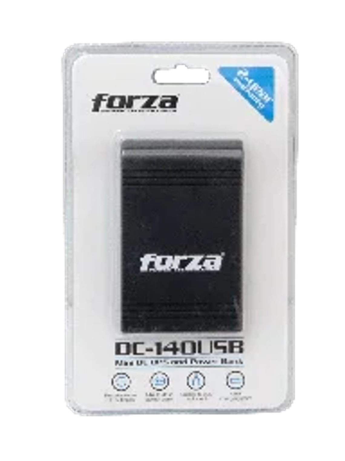 Mini UPS Forza DC-140USB 14W, USB, Salidas 5V/9V/12VCC, NEMA 1-15P Portátil 3
