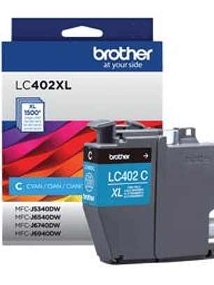 Cartucho Tinta Brother LC402XLCS Cyan - Alto Rendimiento 1.500 Páginas