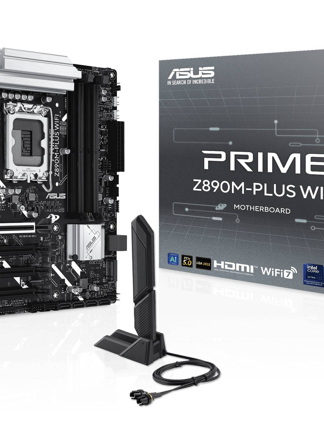 Placa Madre ASUS PRIME Z890M-P WIFI, Socket LGA1851, x4 DDR5, x3 M.2, PCIe 5.0, Wi-Fi 7, Micro-ATX 1