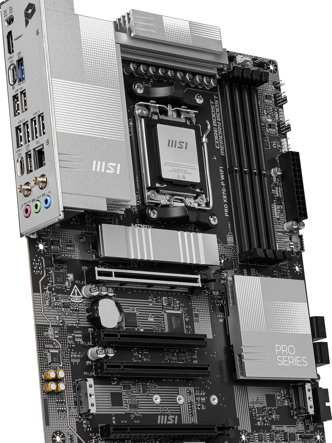 Placa Madre MSI PRO X870-P WIFI, Socket AM5, 4x DDR5, HDMI, Type-C DP, 3x M.2, Wi-Fi 7, ATX 2