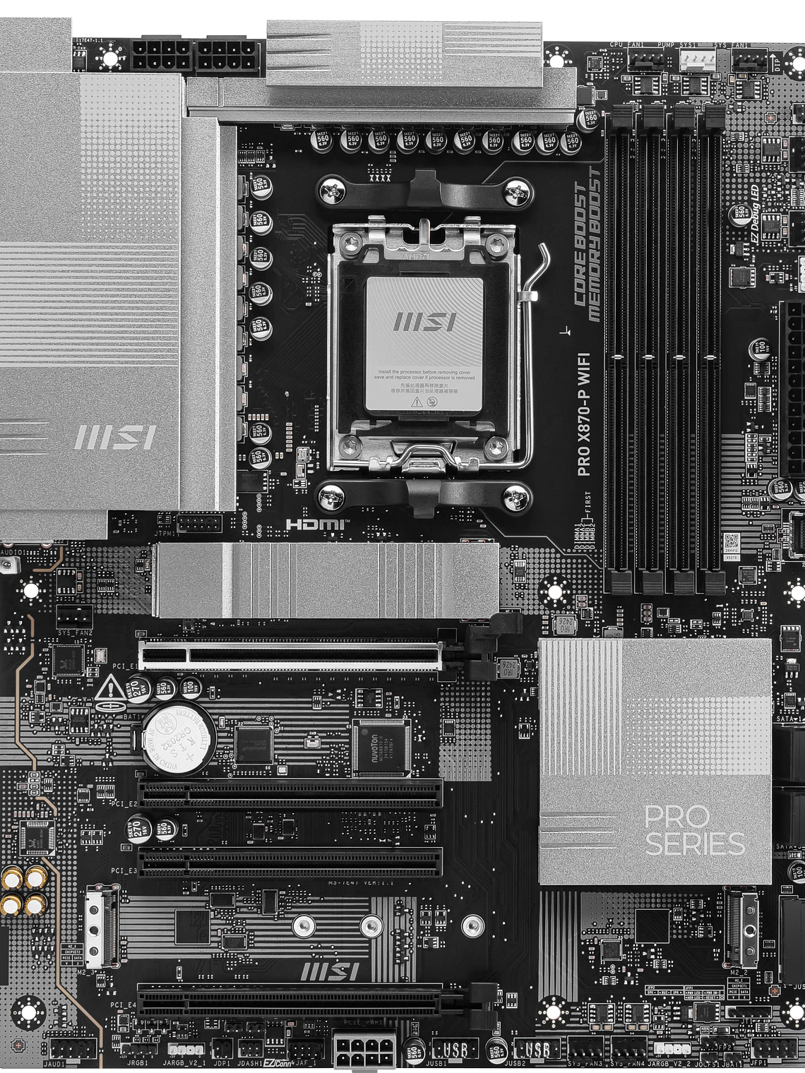 Placa Madre MSI PRO X870-P WIFI, Socket AM5, 4x DDR5, HDMI, Type-C DP, 3x M.2, Wi-Fi 7, ATX 5