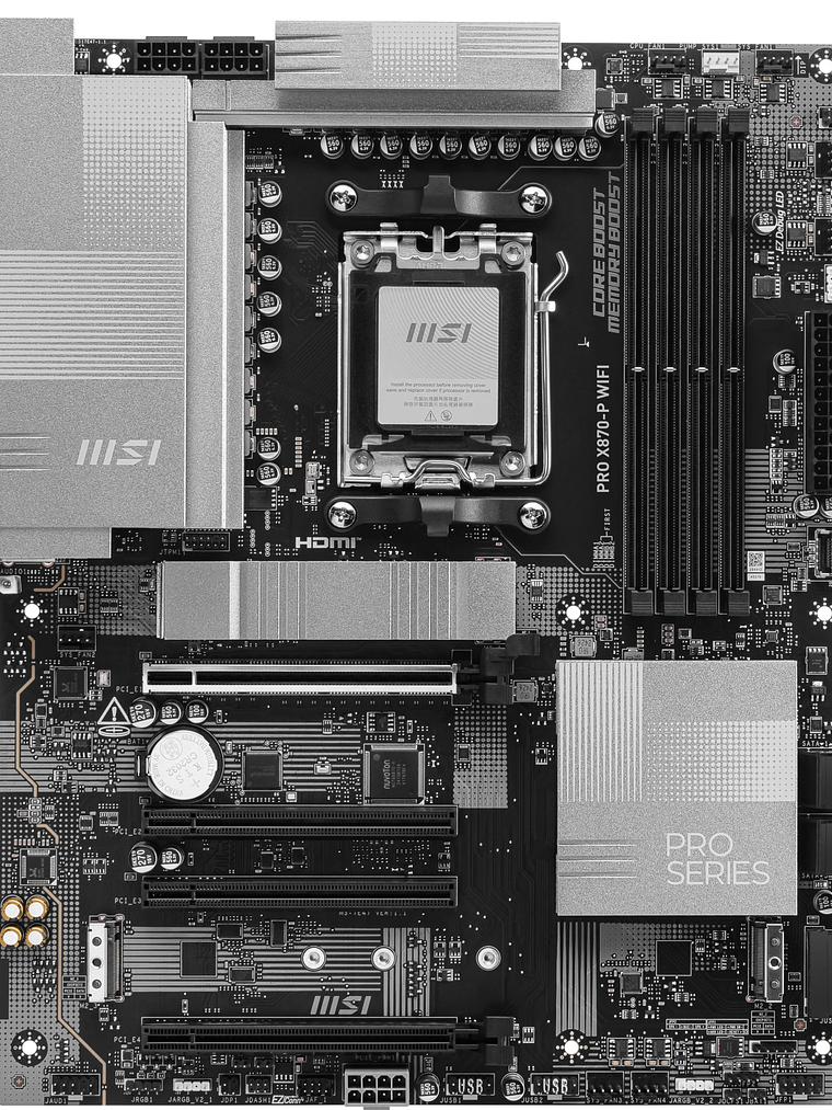 Placa Madre MSI PRO X870-P WIFI, Socket AM5, 4x DDR5, HDMI, Type-C DP, 3x M.2, Wi-Fi 7, ATX 5