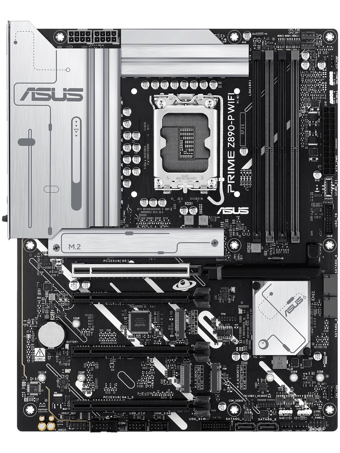 Placa Madre ASUS PRIME Z890-P WIFI, Socket LGA1851, 4x DDR5, PCIe5.0, Thunderbolt4, Wi-Fi 7, ATX 3