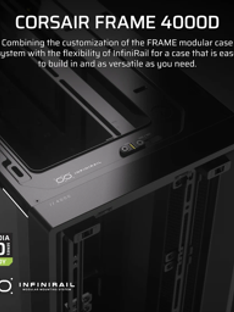 Gabinete Gamer Corsair FRAME 4000D, Modular, Vidrio Templado, USB-C, E-ATX, Color Negro 2