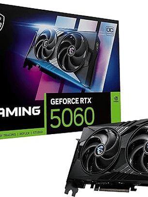MSI Tarjeta gráfica Gaming RTX 5060 8G Gaming OC (8GB GDDR7,128-bit, rendimiento extremo: 2640 MHz, DisplayPort x3 2.1a, HDMI 2.1b, arquitectura NVIDIA Blackwell)