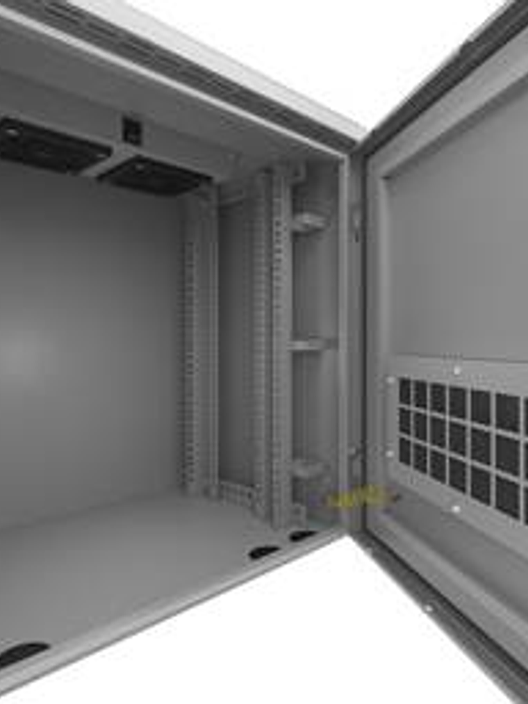 Gabinete exterior Nexxt NPC-O12U66P 12U 600x600mm para poste en acero SPCC gris claro 1