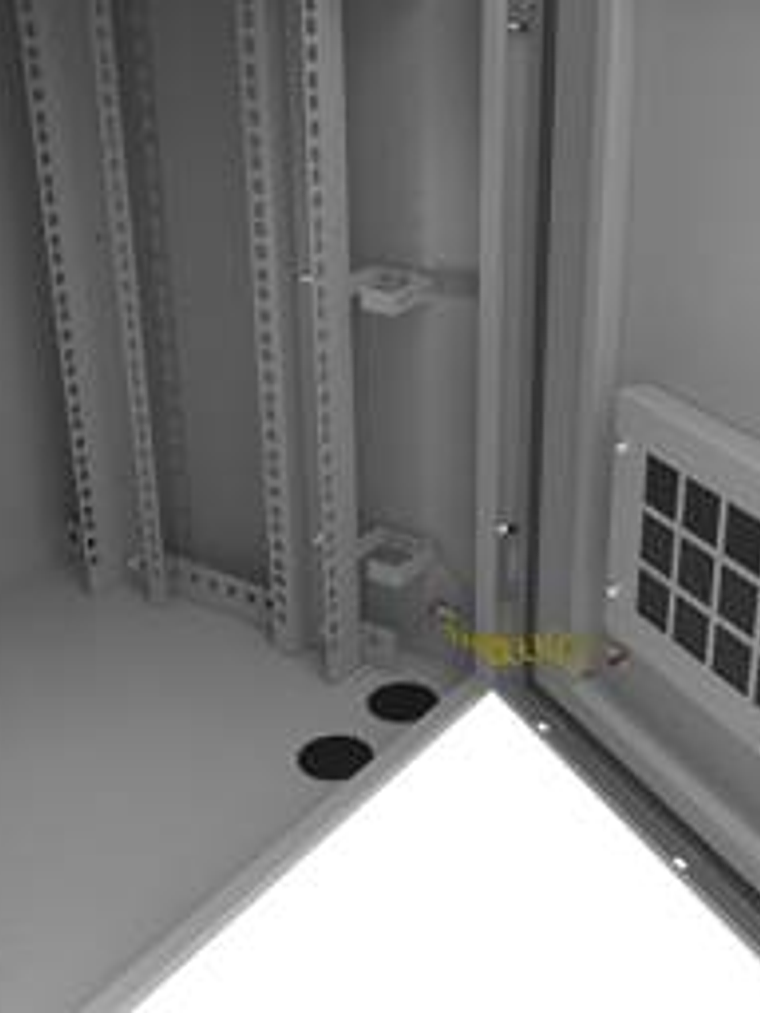 Gabinete exterior Nexxt NPC-O15U66P 15U 600x600mm para poste en acero SPCC gris claro 2