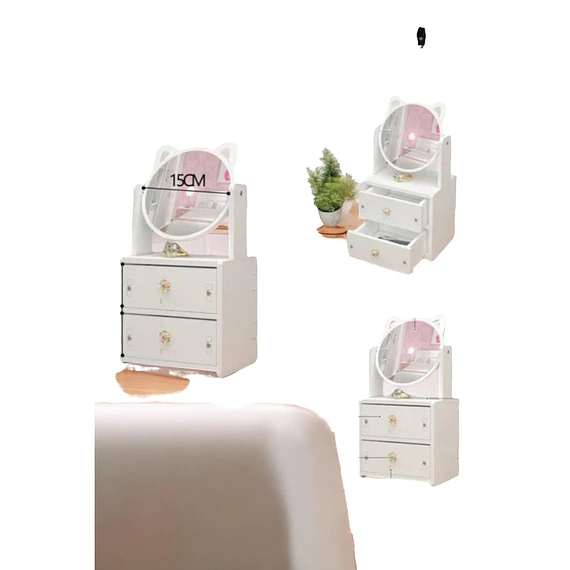 Organizador pequeño con espejo gato ORGANIZADORES