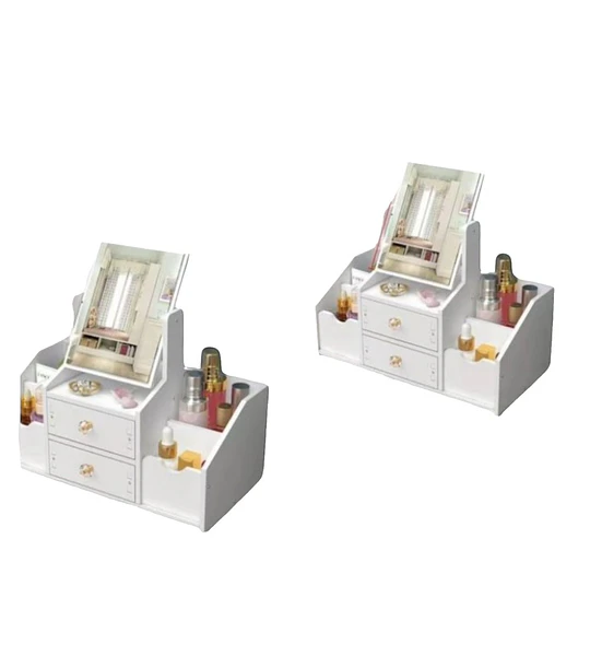 Organizador con Espejo Rectangular de Madera Prensada