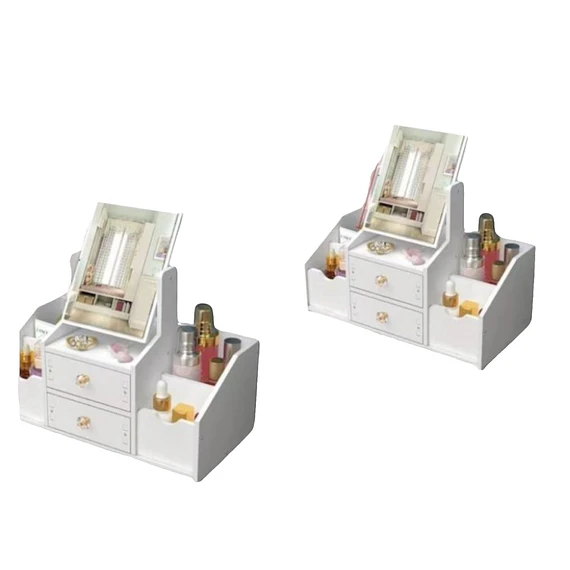 Organizador con Espejo Rectangular de Madera Prensada