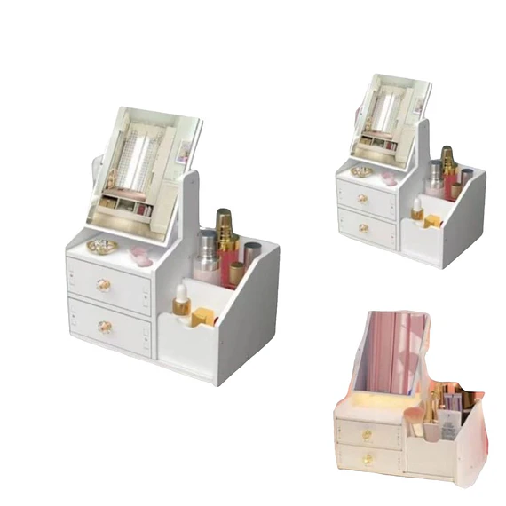 Organizador cosmético con espejo práctico ORGANIZADORES