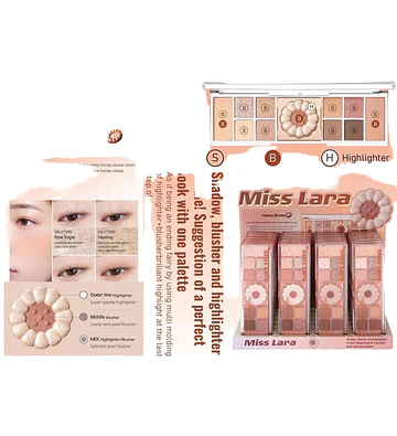 Paleta de Sombras y Iluminadores Rosados y Cafés MISS LARA - MISS LARA | Chuy's Beautys Store