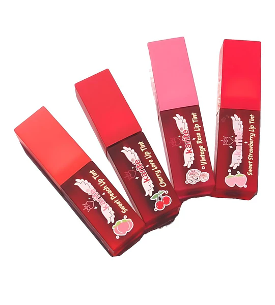 Set de Tintas Labiales Tonos Cereza Rojizos KARITE