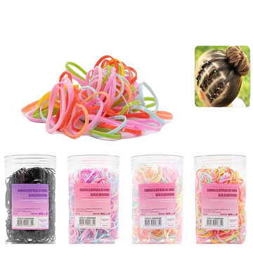 Ligas para Cabello Elásticas MAX BELLEZA en Colores y Negro - MAX BELLEZA | Chuy's Beautys Store