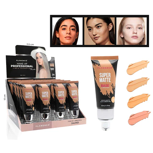 Base Líquida Super Matte Alta Cobertura Flamenco 30 ml - flamenco | Chuy's Beautys
