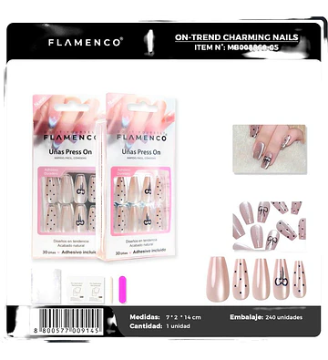 Uñas Press On Elegantes Flamenco - flamenco | Chuy's Beautys Store