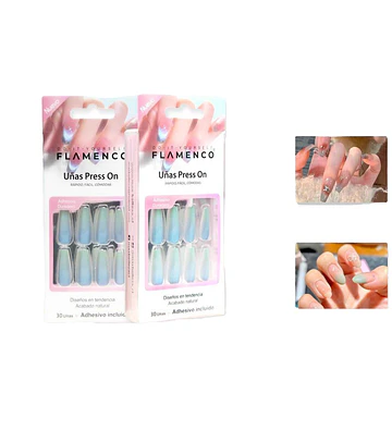 Set Uñas Press On Flamenco - 30 Piezas - flamenco | Chuy's Beautys Store