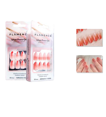 Uñas Press On Flamenco 30 Piezas - flamenco | Chuy's Beautys Store