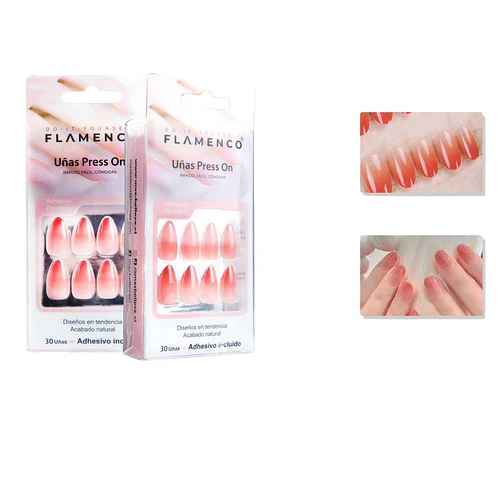 Uñas Press On Flamenco 30 Piezas - flamenco | Chuy's Beautys