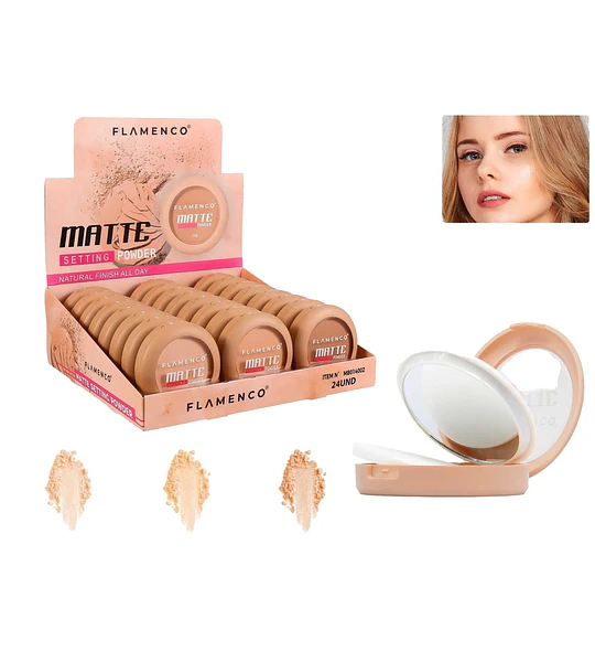 Polvo Compacto Fijador Matte Flamenco 10g