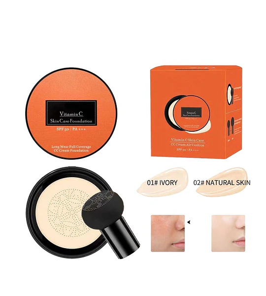 Base de Maquillaje Efecto Cushion Vitamina C Kiss Beauty