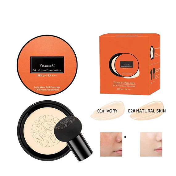 Base de Maquillaje Efecto Cushion Vitamina C Kiss Beauty