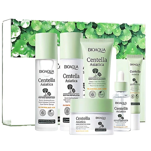 Kit Facial Centella Asiática BIOAQUA - Tratamiento Calmante para Piel Sensible - BIOAQUA | Chuy's Beautys