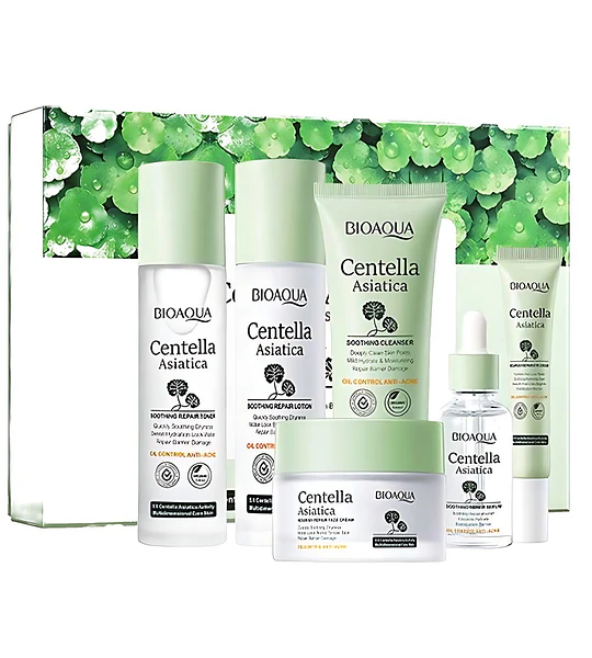 Kit Facial Centella Asiática BIOAQUA - Tratamiento Calmante para Piel Sensible