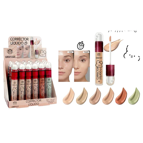 Corrector Líquido Alta Cobertura LUCKYLILY - LUCKYLILY | Chuy's Beautys