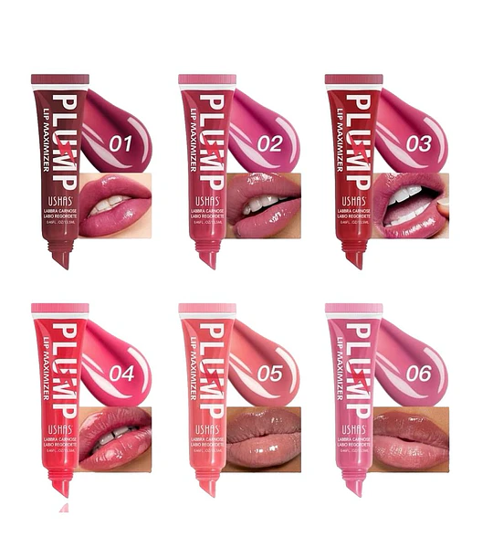 Labial Gloss Hidratante USHAS Plumping Lip Maximizer
