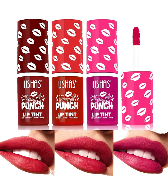 Labial Líquido Juicy Punch USHAS - Color Intenso