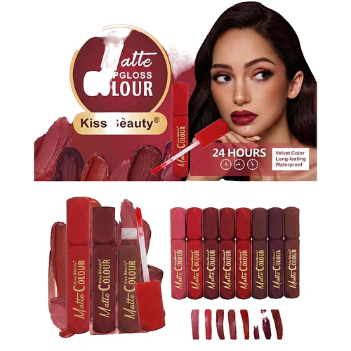 Gloss Labial Mate Waterproof KISS BEAUTY - KISS BEAUTY | Chuy's Beautys